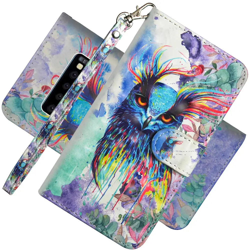 OWL 3D чехол-кошелек для samsung Galaxy S10 S9 S8 Plus S10E чехол из искусственной кожи с подставкой Чехол для samsung Galaxy Note 10 Plus - Цвет: OWL