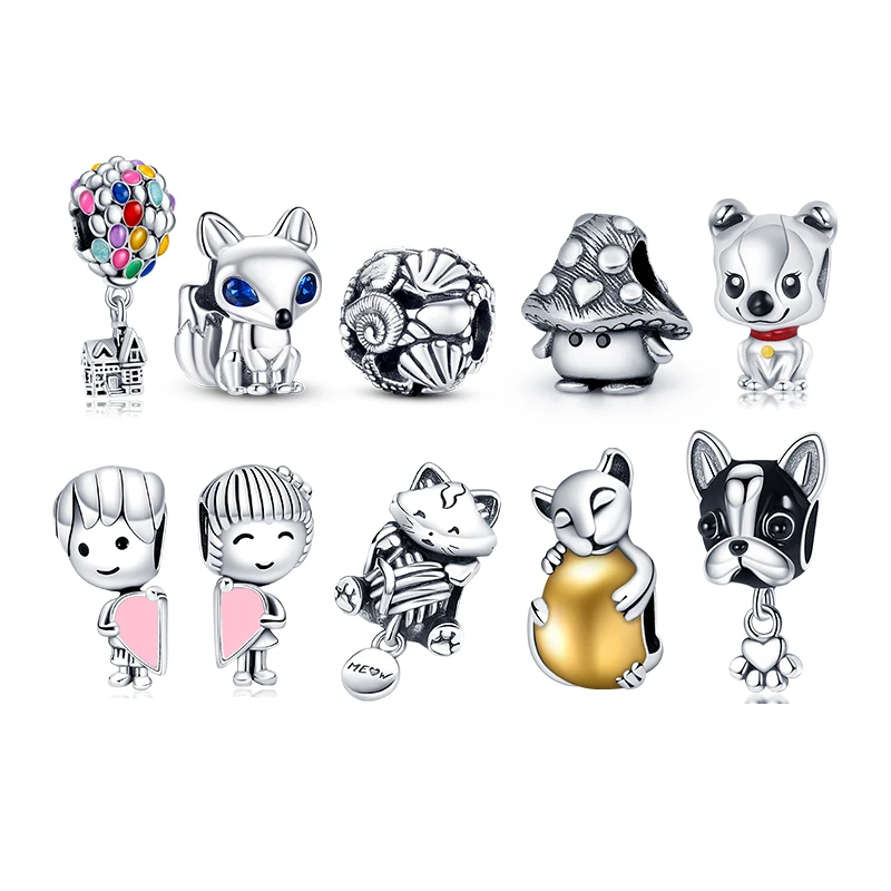 

plata charms of ley 925 original Fits Pandora Bracelet Necklace Women 925 Silver DIY Jewelry Animal Series Pendant Charms Beads