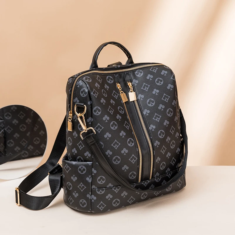 

Genuine Leather Double Shoulder Bags Backpack for Women Excellent Quality School Bags 2021 Designer Backpack High Qualit