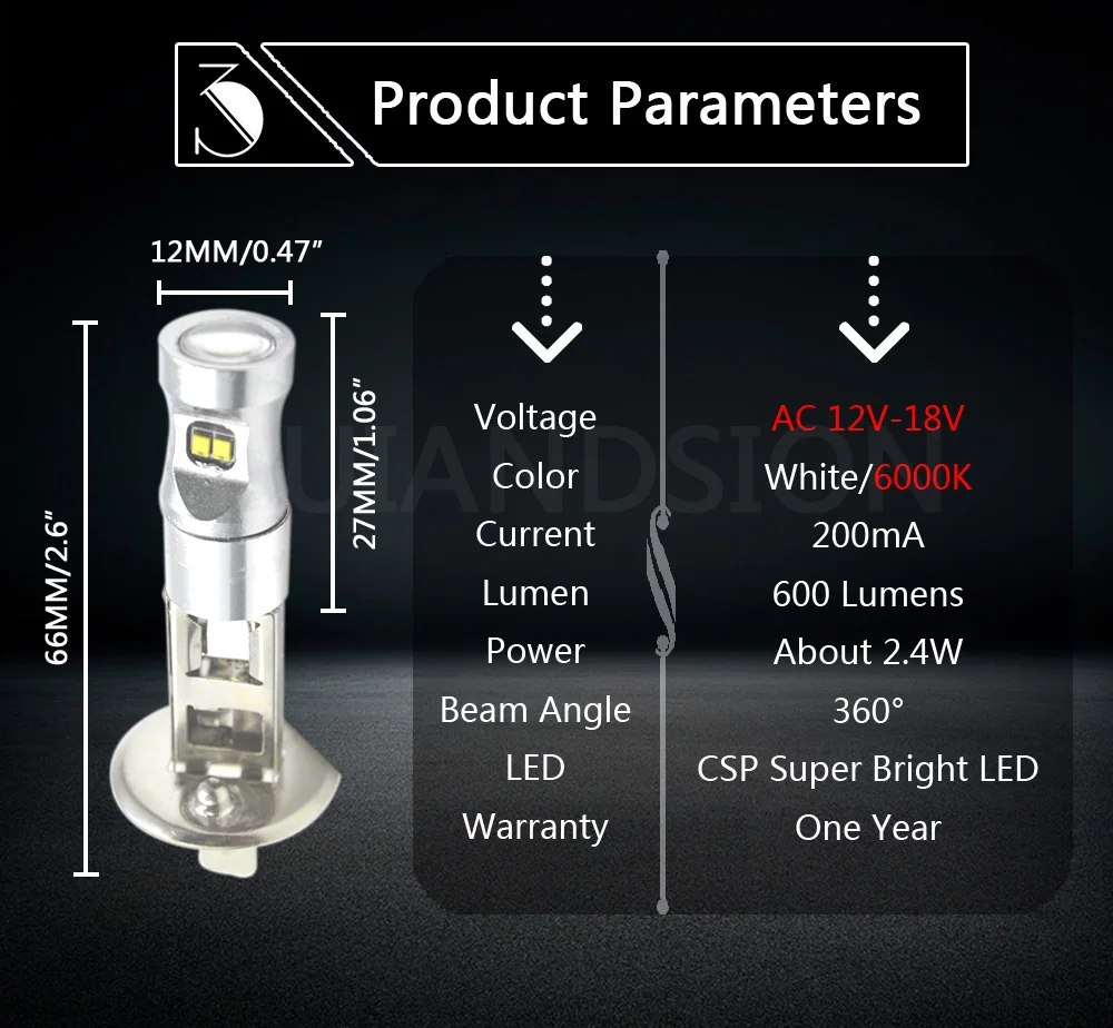 Пара 12-18V 30 Вт H1 CSP SMD Canbus светодиодный Противотуманные фары дневные фары дальнего света Лампа 6000 К автомобильной супер яркий набор светодиоидных ламп в автомобиль лампа AC/DC