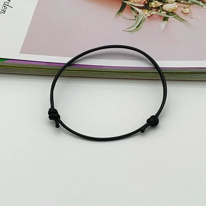 1 PC BLACK 2 шт./лот Новинка счастливый браслет на ногу для женщин и мужчин ручной работы Регулируемая цепочка Ювелирные изделия модный браслет для пар парные Браслеты - Окраска металла: 1 PC BLACK