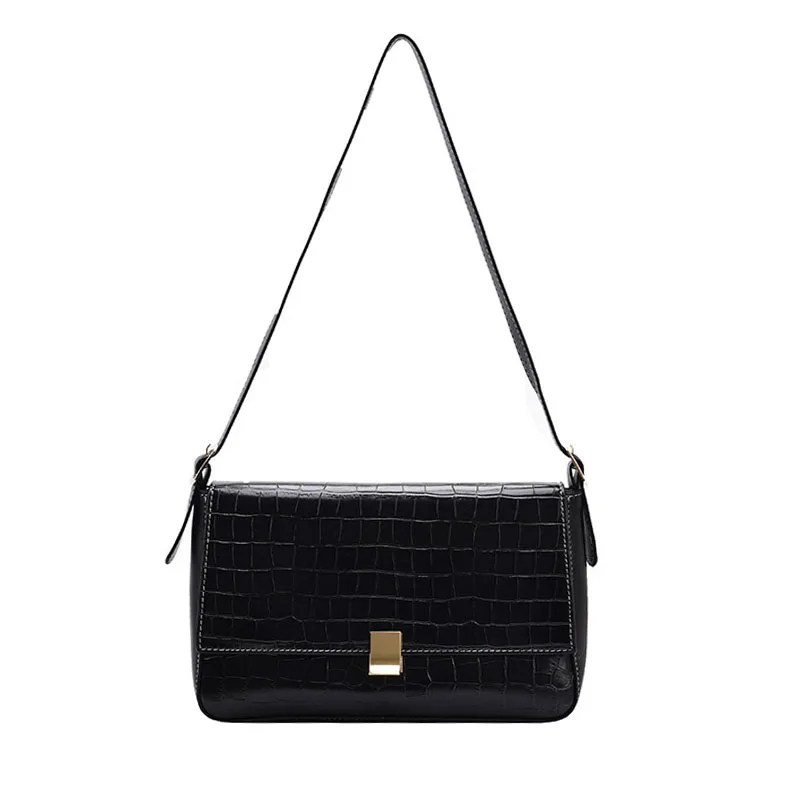 

Pattern Vintage Alligator Shoulder Bags for Women Winter Trend Designer Pu Leather Handbags and Purses Branded Female Tote Bag