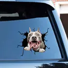3D наклейка на автомобиль с трещинами, наклейка на окно, наклейка на собаку, забавный щенок, наклейка с трещинами питбуля