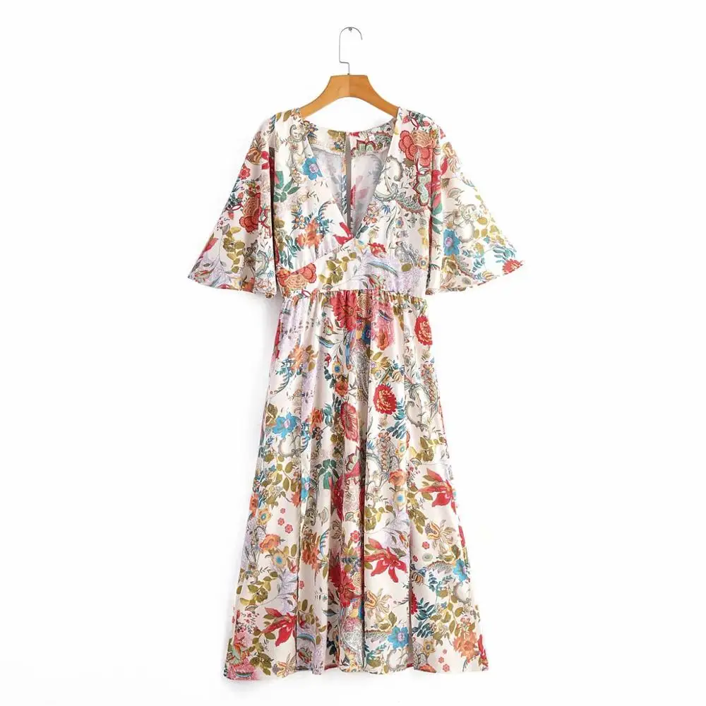 Модель 2020 года модные повседневные Прямые платья средней длины с V образным