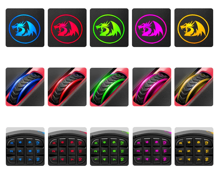 Redragon Perdition M901 Проводная игровая мышь USB 24000 dpi 19 кнопок программируемая игра с подсветкой Эргономичный ноутбук
