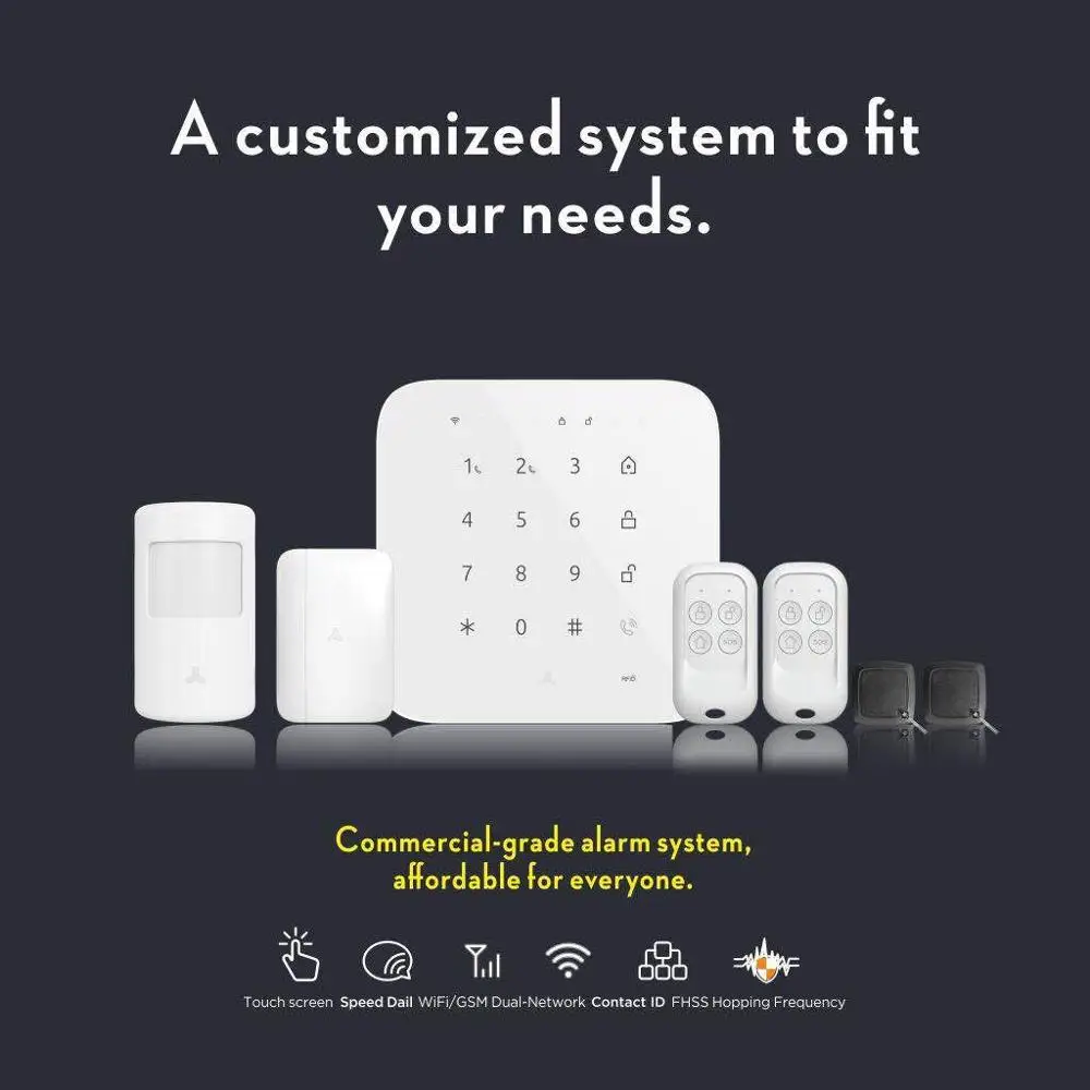 tuya alarm wifi gsm alarm wireless home security alarms house intrusion alarm burglary support alexa google ip camera monitoring free global shipping