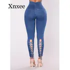 Новинка 2020, женские джинсы в стиле Хай-стрит с завязкой сзади, облегающие Женские длинные джинсовые брюки, Лидер продаж, модные женские джинсовые брюки