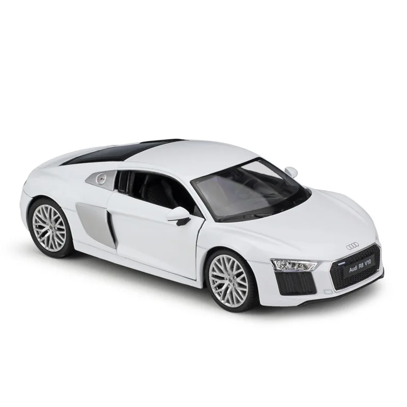 Модель автомобиля welly 1:24 Audi R8 V10 из белого сплава модель украшение коллекционная