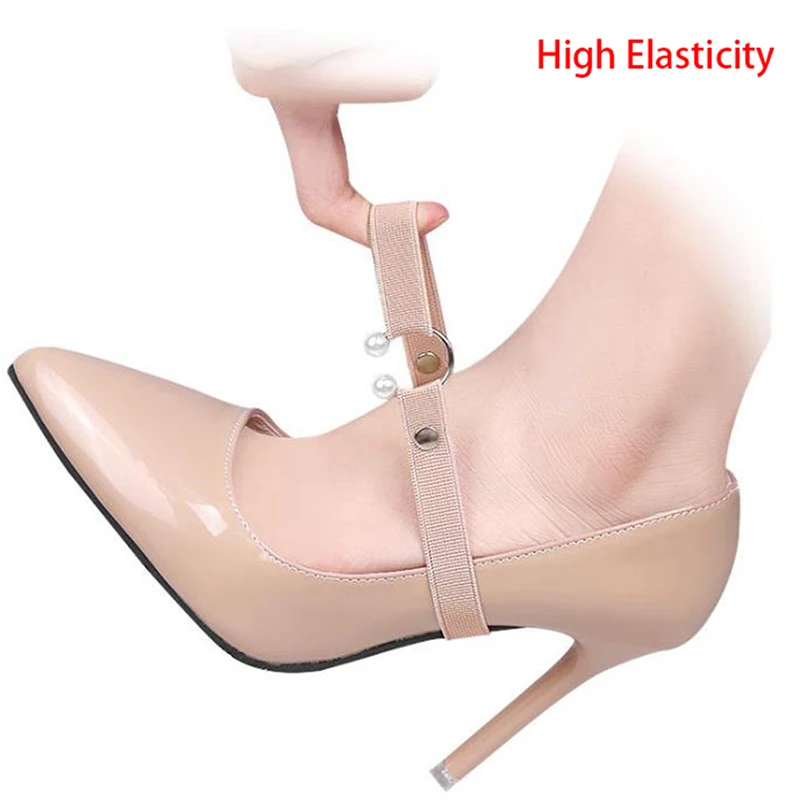 1Pair Women Shoelace For High Heels Adjustable Elastic Shoe Strap Belt Ankle Holding Anti-Skid