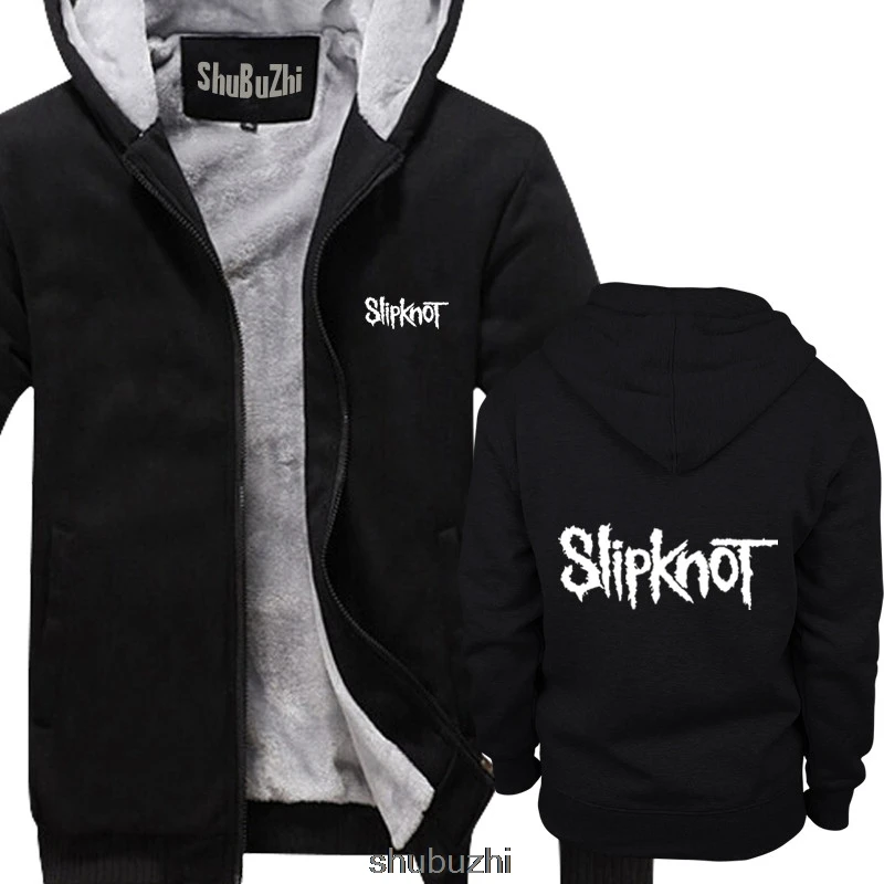 thick black SLIPKNOT Толстая Толстовка мужская брендовая зимняя Толстовка Толстая куртка мужской модный худи фирменный теплый жакет sbz3303 - Цвет: thick black