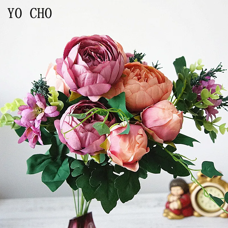 

12 Branches Big Peonies Bouquet Artificial Flowers Silk Peony Flores Wedding Home Party Decor Photo Props Bridal Bouquet Flowers