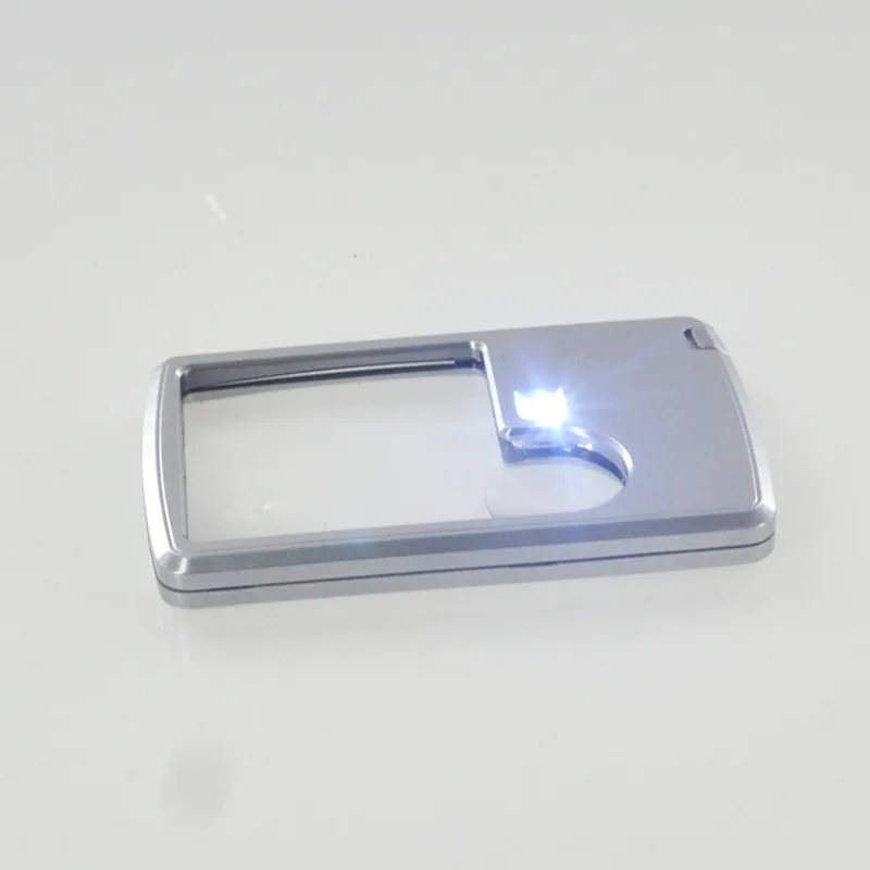 Портативная ультратонкая пластиковая лупа из ПВХ со светодиодсветодиодный