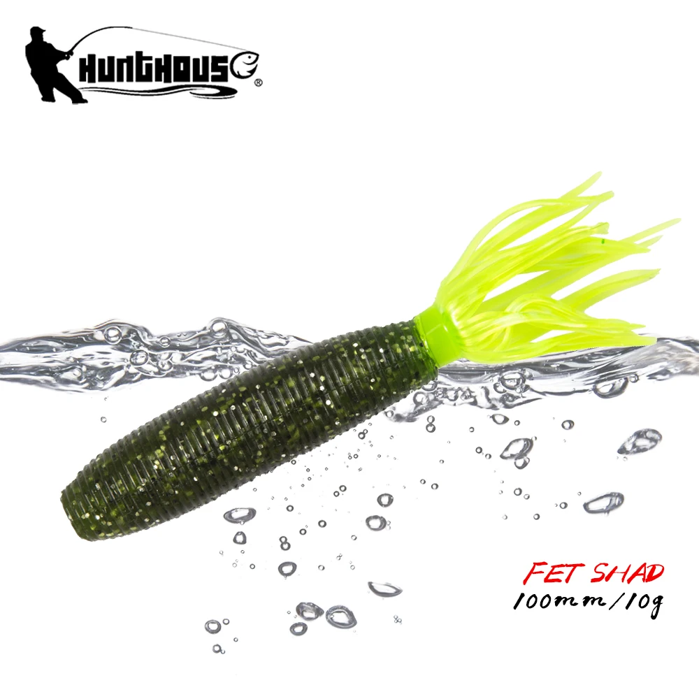 

Hunthouse Fat ika Soft Fishing Lure 100mm 10g 4Pcs/Bag easy shiner shad lures silicone Leurre fishing black bass perch zander