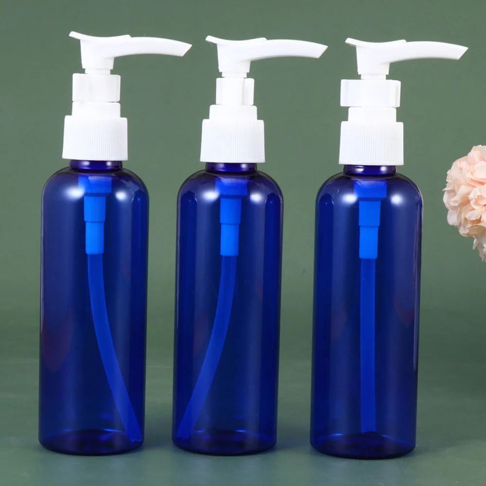 

10 Pcs 100ml Empty Bottles Empty Shampoo Pump Bottles Lotion Dispenser for Travel Outdoor Camping Business Trip (Blue)