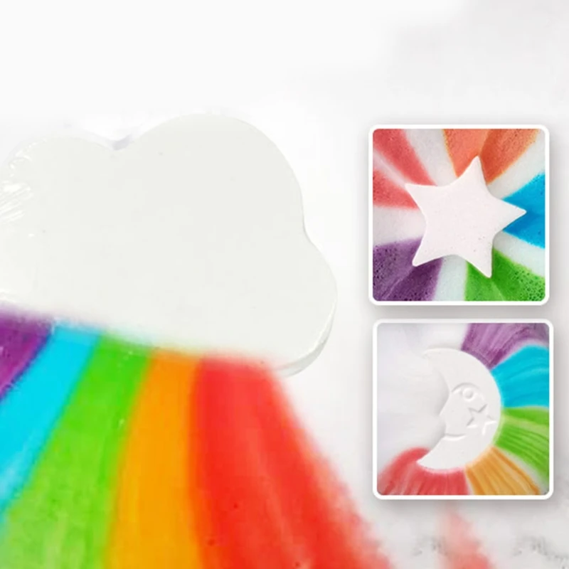 

4Pcs Colorful Cloud Bath Bombs Gift Set with Essential Oils Spa Bubble for Women