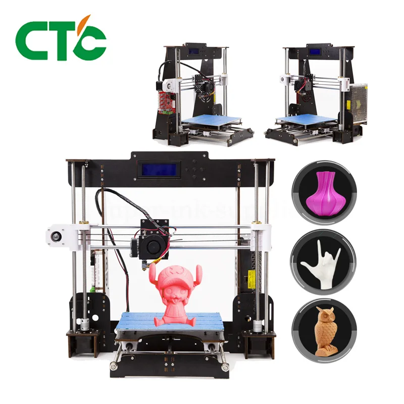 3D принтер CTC A8 DIY высокоточный настольный набор для самостоятельной сборки ЖК