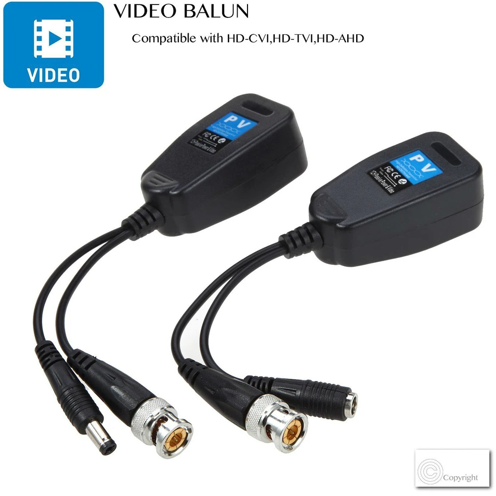 ESCAM 1CH Passive Balun RJ45 CCTV Video Transceiver Supply Power For HDCVI HDTVI AHD Analog High Definition Camera | Безопасность и
