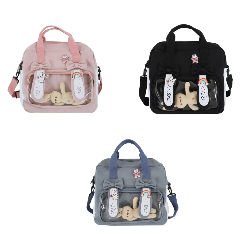 

63HC Kawaii Backpack Shoulder Bag Harajuku School Bags for Women Girls Teenagers Rucksack Cute Student Daypack