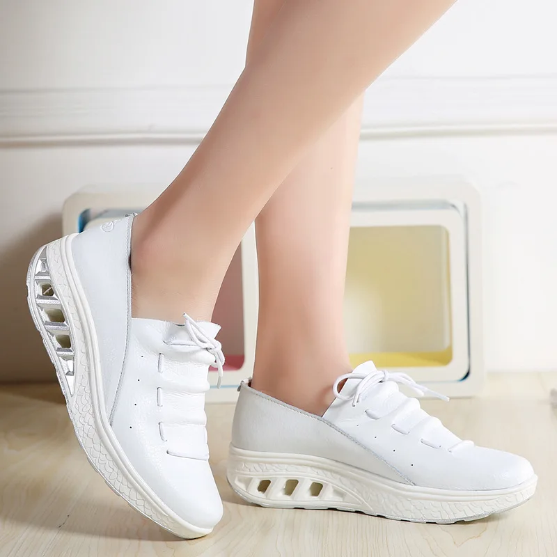 

Womens Shoes Platform Leather Sneakers Woman Increased Internal Height-enhancing Ladies Plus Size 42 Loafers Female Casual Shoes