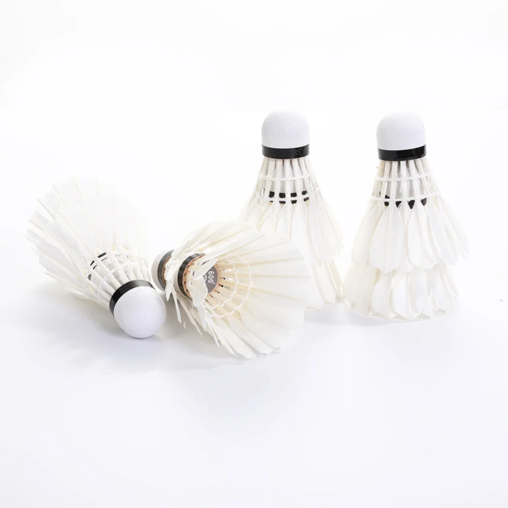

White Badminton Goose Feather Shuttlecocks Durable Sports Training Balls