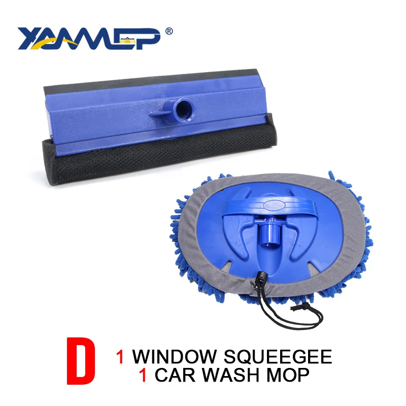Squeegee-Mop Car Wash Brush Cleaning Mop Chenille Broom Water Flow Windows Squeegee Telescoping Handle Foam Bottle Car Accessories Xammep - Цвет: Squeegee-Mop
