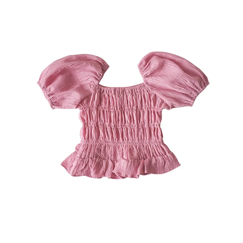 

2021 Summer New Children's Wear Girls 3 Color Chiffon Lace Doll Shirt