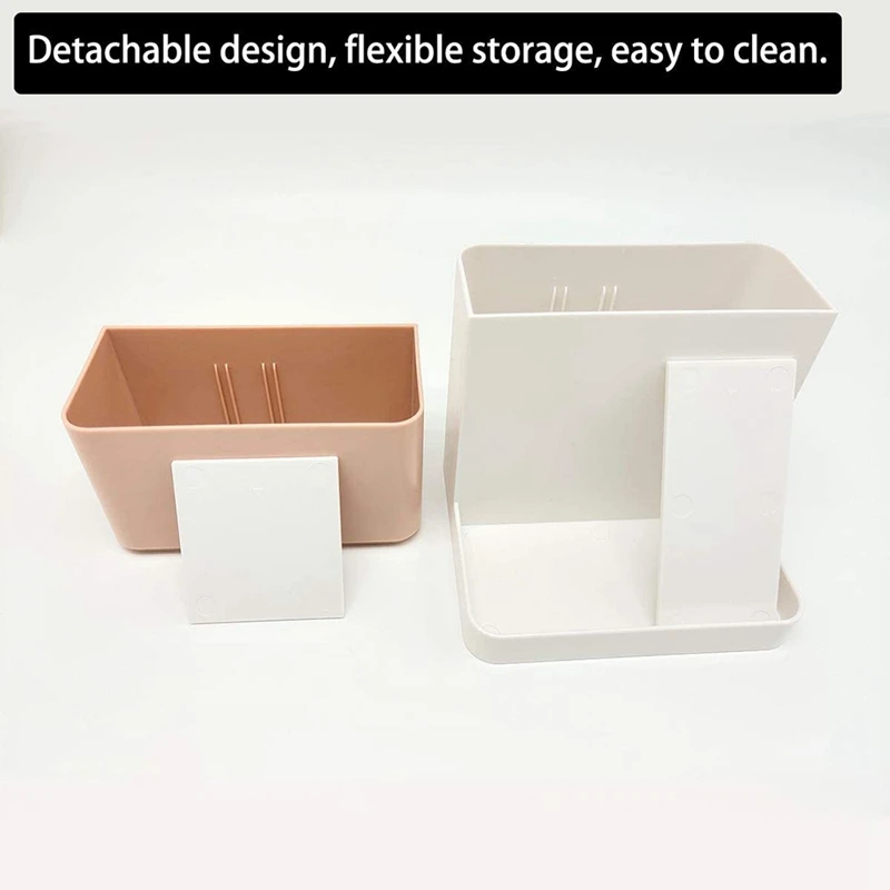 

2 Pack Desktop Storage Organizer,Two-Tone Pencil Cup Case Makeup Brush Holder, Remote Control Holder, Box Container