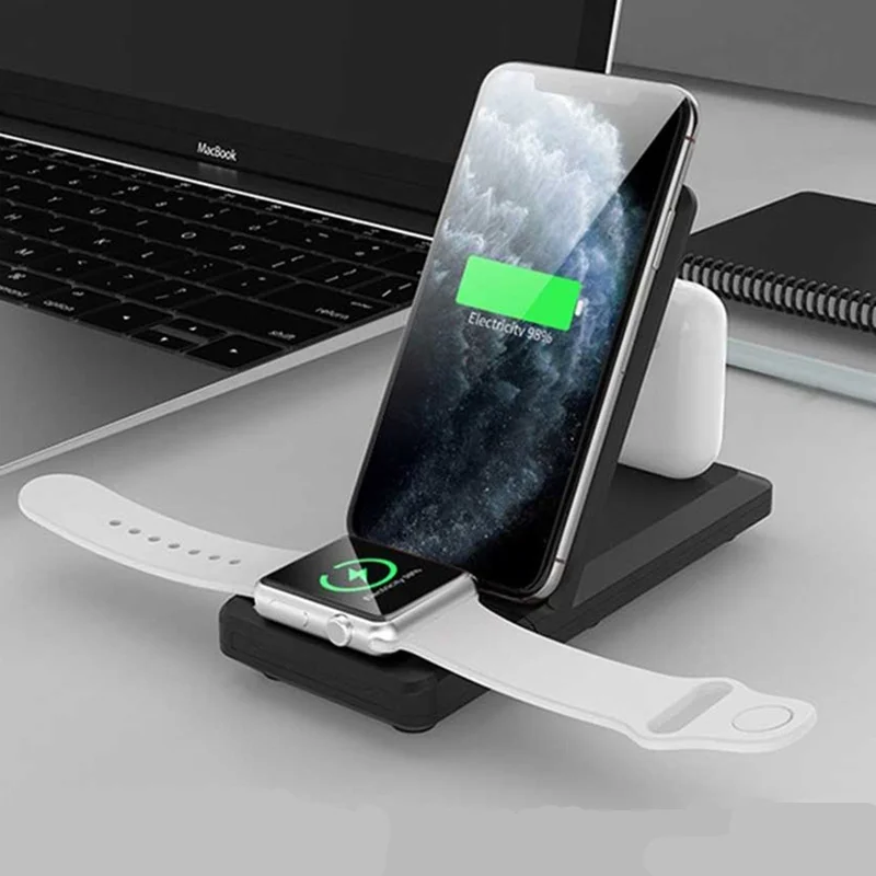 

3 в 1, беспроводная док-станция для iPhone 11 XS XR X 8 Samsung S9 S10