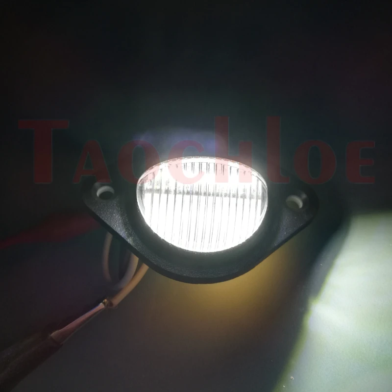 

2Pcs 12V 24V Truck License Plate Lights Chrome LED Rear Licence Number Plate Lamp For Trailer Lorry Van Tail Light