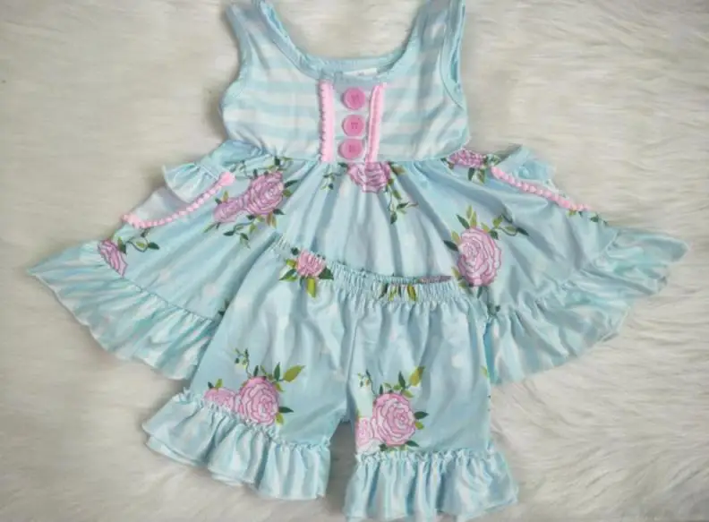 Новинка оптовая продажа платье для девочек с цветочным принтом и короткие