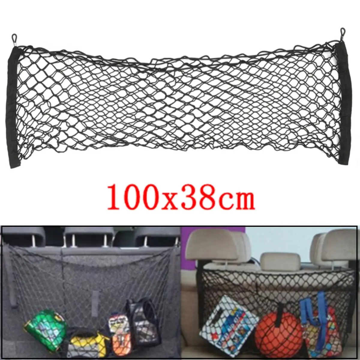 Универсальная сетка для багажника заднего сиденья автомобиля 100x38 см|luggage car|car
