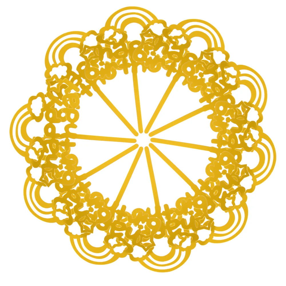 

10pcs Exquisite Party Cake Toppers Birthday Cupcake Picks Creative Cake Decor