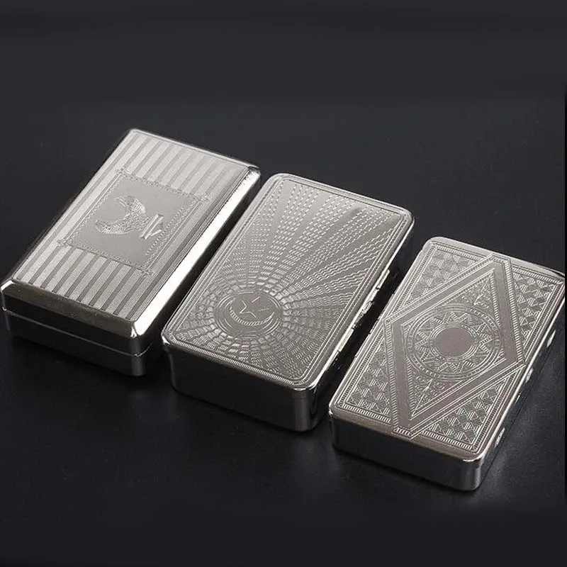1 шт. случайный металлический чехол для сигарет с держателем бумаги коробка