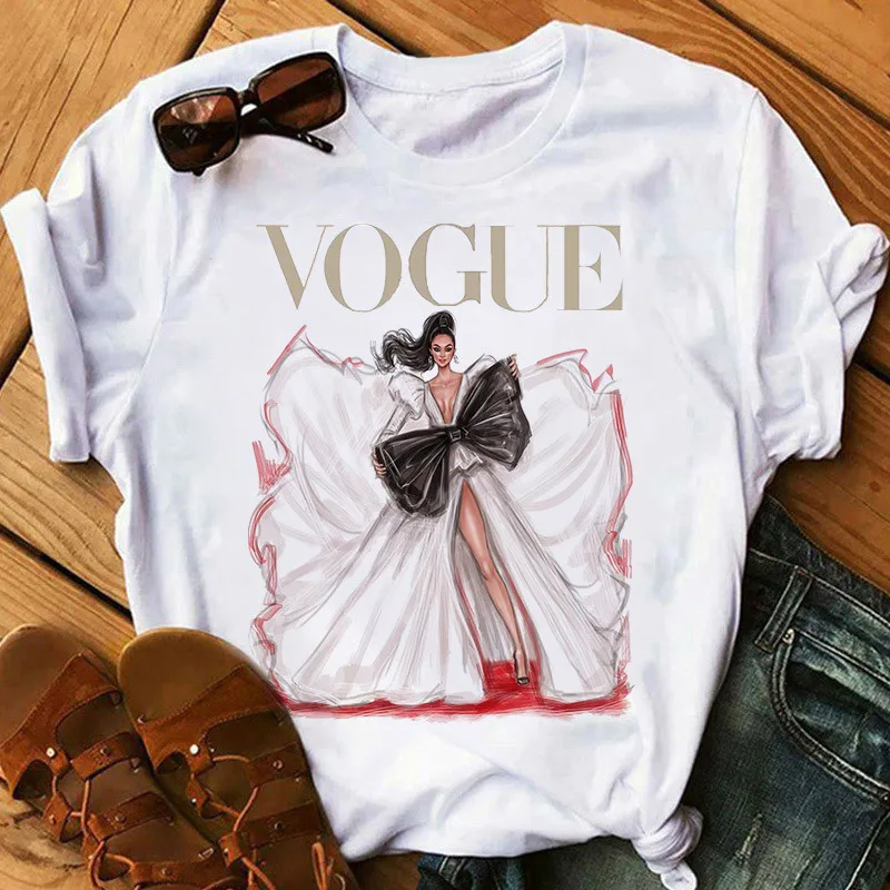 

Summer Women's Fashion Large Size Casual Harajuku Cartoon Tee Tops Ulzzang Short Sleeve Funny T-Shirt Tops Tee