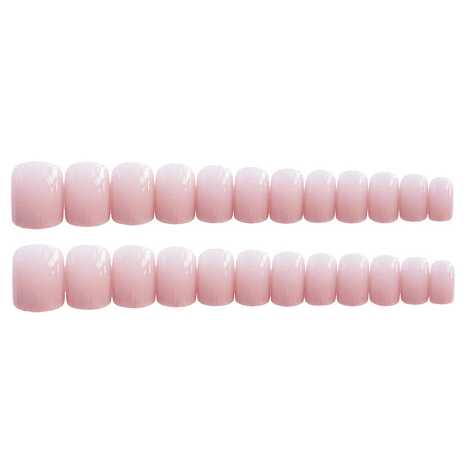 

24pcs Pink Wear Short Paragraph Fashion Manicure Patch False Nails Save Time Wearable Nail Patch CIN6 899