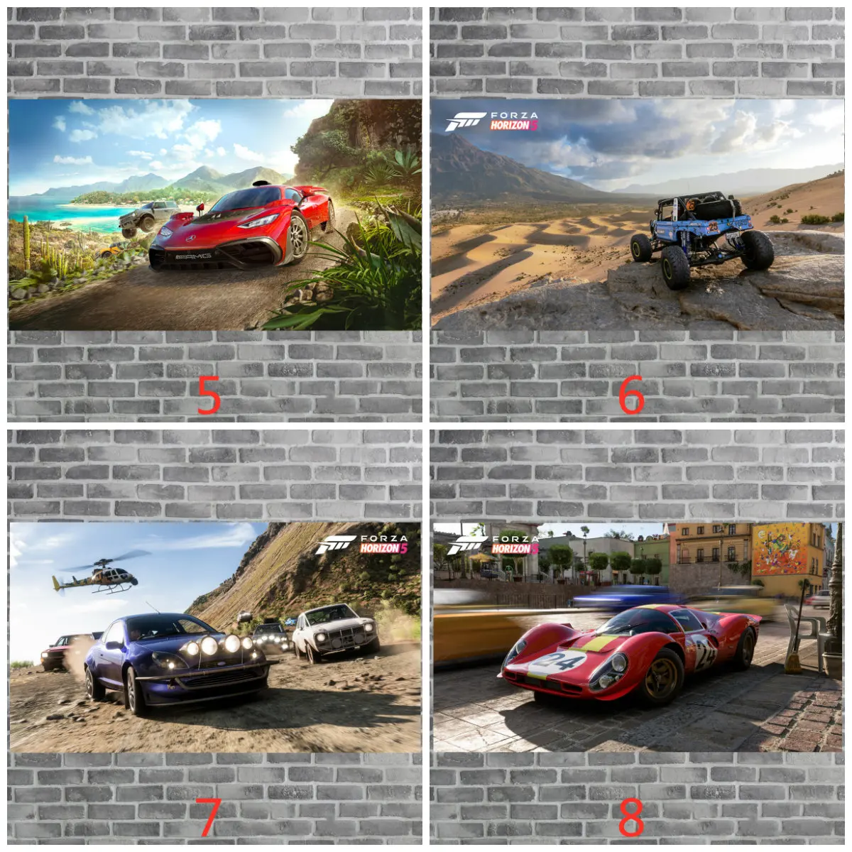 Игровой постер Forza Horizon 5 подвесная картина гоночный спортивный автомобиль холст