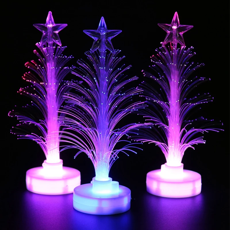 

Colorful LED Fiber Optic Nightlight Decoration Light Lamp Mini Christmas Tree