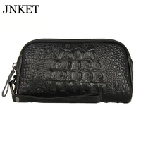 jnket new womens cowhide wallet crocodile pattern purse zipper clutch bag card holder long wallet handbag detachable wristlet
