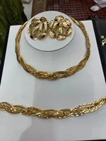 dubai africa nigeria jewelry fashion dubai gold jewelry set necklace bracelet earring set ladies for womens wedding party gift