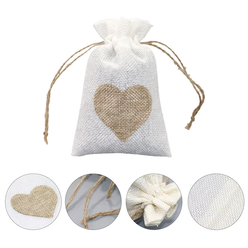 

20 pieces of 10*14 cm linen drawstring pockets home storage and finishing supplies
