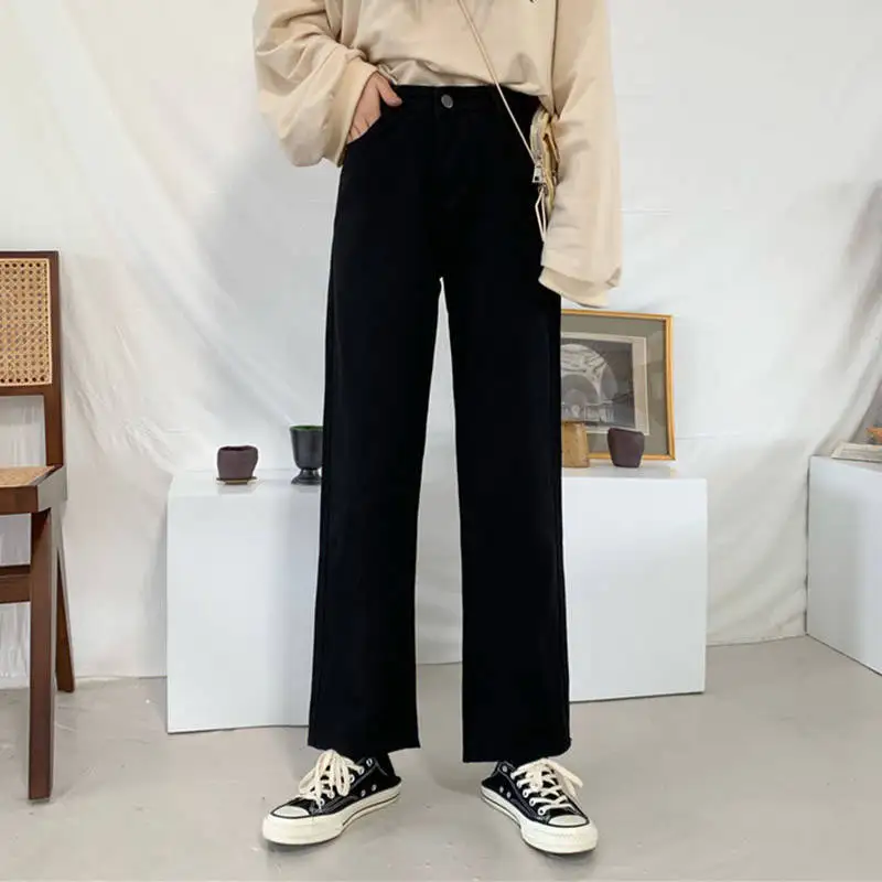 

Autumn new Korean High Waist Wide Leg Jeans for female students