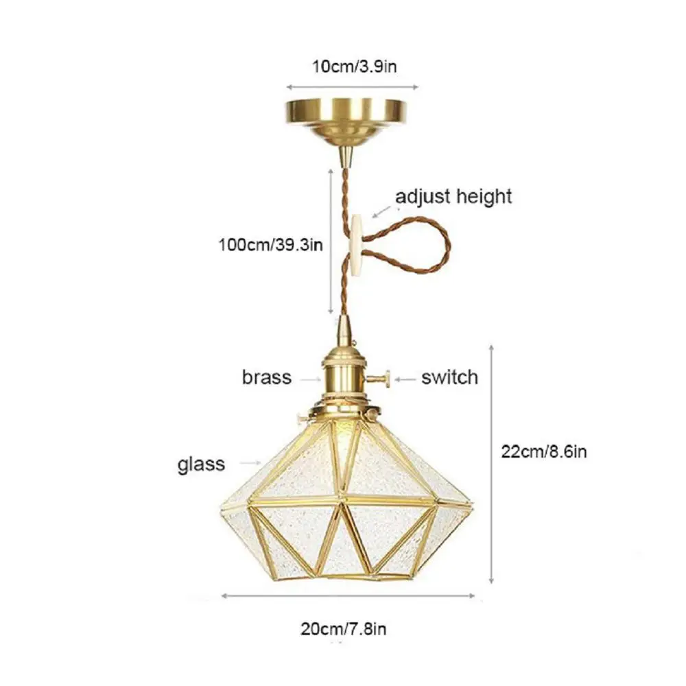 Стеклянные подвесные светильники с геометрическим рисунком современный