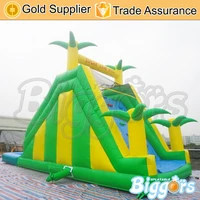 Outdoor Games Palm Tree Inflatable Water Slide Water Park Climbing Wall Slides