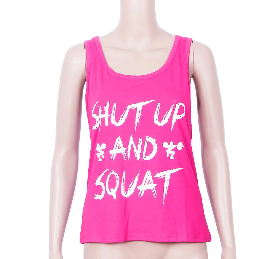 Лето 2019 женские майки без рукавов с буквенным принтом круглый вырез свободная