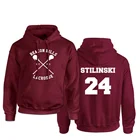 Мужская толстовка Teen Wolf Stilinski 24 Lahey McCall, пуловер, свитшот, мужские красные худи с капюшоном и принтом