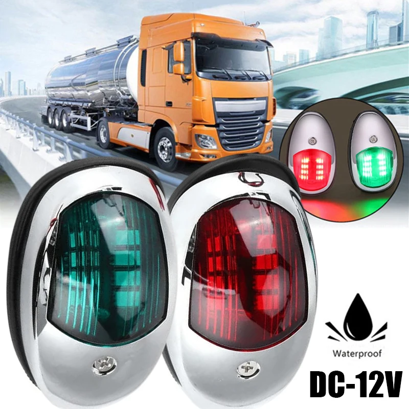 

1Set Red Green DC 12V LED Navigation Light Running Lights For Boats Sailing Signal Warning Lamp Marine Yacht Accessories Truck