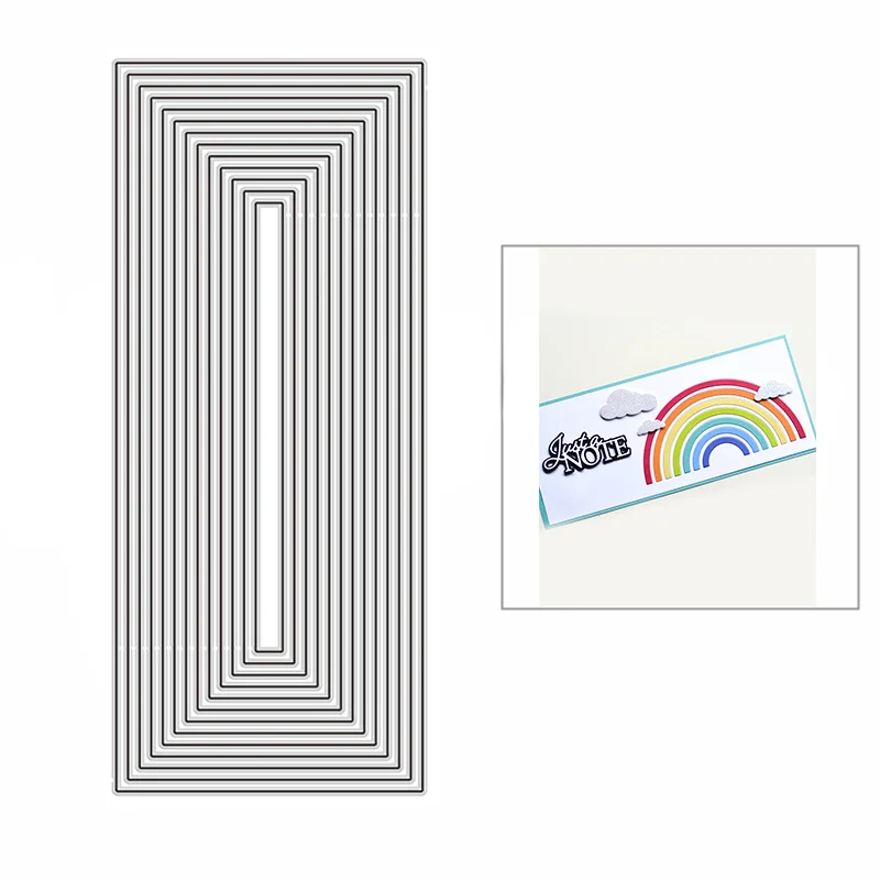 

New Nesting Slim Rectangles Border DIY Craft 2021 Metal Cutting Dies for Scrapbooking and Card Making Decor Embossing No Stamps