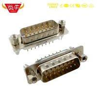 dp 15p with flange revets rs232 with socket 15pin pcb connector d sub series male connector gold plated 3au yanniu