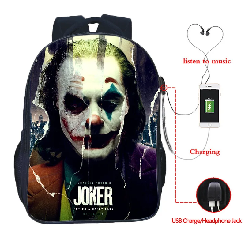 9 16 Inch High Quality Joker USB Charge School Bags Students School Rucksack Boys Girls USB Charging Joker Travel Backpack Gifts - Color: 9