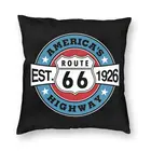 Винтажный чехол для диванных подушек с историческим маршрутом 66, домашние декоративные Квадратные наволочки для подушек в американском стиле, для гостиной